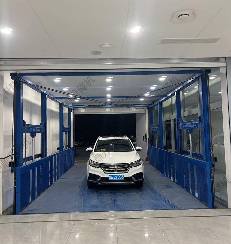 8米升程4缸8柱导轨式汽车货梯 2025-11-30(图1)